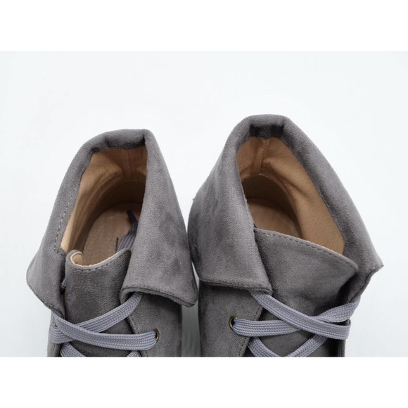 American Mettle AMS Escape Womens 6.5 Ankle Boots Gray Lace Up Fold Down Chukka - Picture 8 of 11